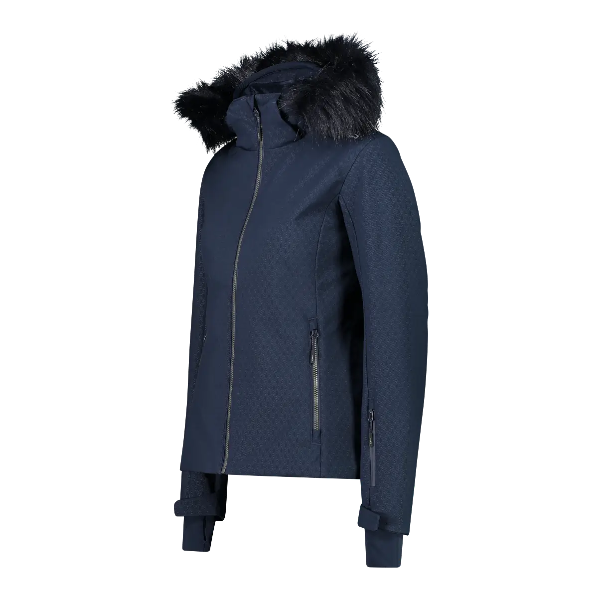 Campagnolo Woman Softshell Ski Jacket w Faux Fur Hood (N950) - Image 2