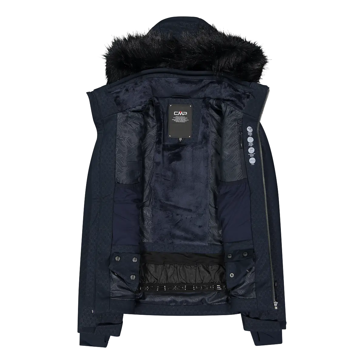 Campagnolo Woman Softshell Ski Jacket w Faux Fur Hood (N950) - Image 3